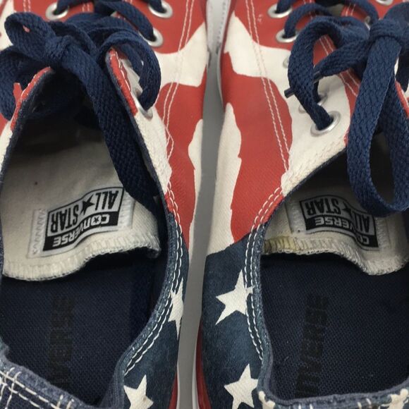 Men’s American Flag Patriotic Red White and Blue Converse Chucks Size 11.5 M - Picture 12 of 16